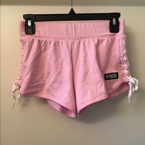 Light pink exercise shorts
